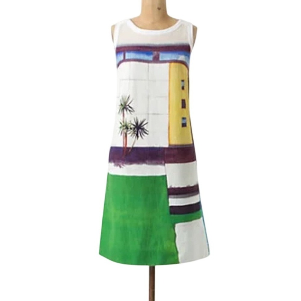 Maeve 6 Anthropologie Shift Dress Mid-Century Modern MCM Resortwear Retro Cruise